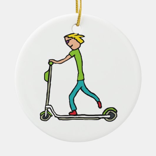 Elektrische scooter keramisch ornament (Voorkant)