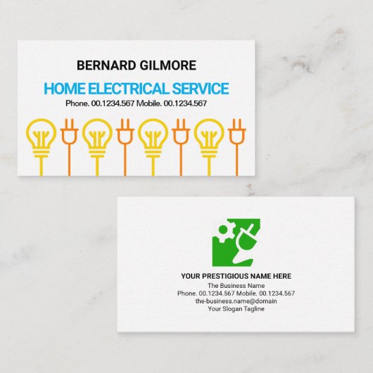 Elektrische service Verbluffend Bulb Power Plug Mo Visitekaartje (Voorkant / Achterkant)