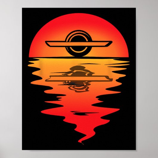 Elektrische Skateboard Vintage Sunset Onewheel Flo Poster (Voorkant)