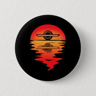 Elektrische Skateboard Vintage Zonsondergang Onewh Ronde Button 5,7 Cm