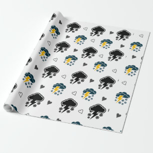 Elektrische Skies: Cloud Thunder inpakpapier. " Cadeaupapier