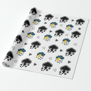Elektrische Skies: Cloud Thunder inpakpapier. " Cadeaupapier