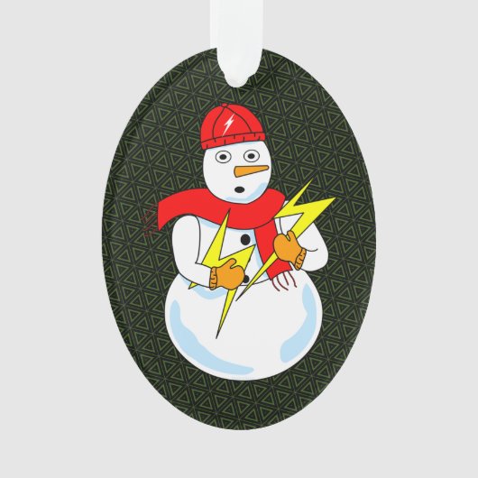 Elektrische sneeuwman ornament (voorkant)