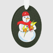 Elektrische sneeuwman ornament (achterkant)
