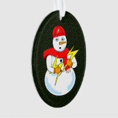 Elektrische sneeuwman ornament (voorkant)