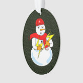 Elektrische sneeuwman ornament (voorkant)