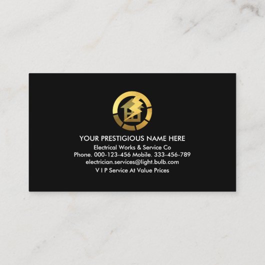 Elektrische Spark Powers Plug Tower Visitekaartje (Achterkant)