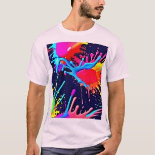Elektrische Spatten van Levendige Kleuren T-shirt