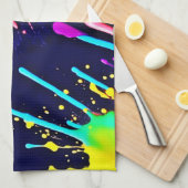 Elektrische spatten van levendige kleuren theedoek (Quarter Fold)