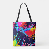 Elektrische Spetters van Levendige Kleuren Tote Bag (Achterkant)