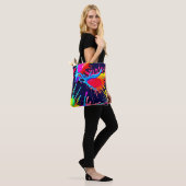 Elektrische Spetters van Levendige Kleuren Tote Bag (Op model)