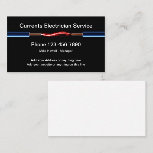 Elektrische spoeldraad visitekaartje (Voorkant / Achterkant)