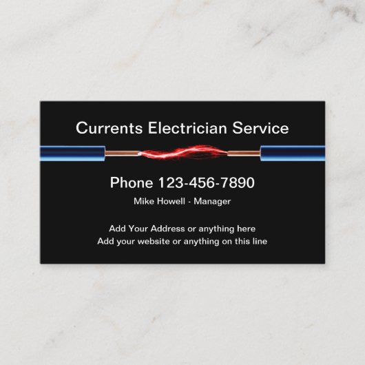 Elektrische spoeldraad visitekaartje (Voorkant)