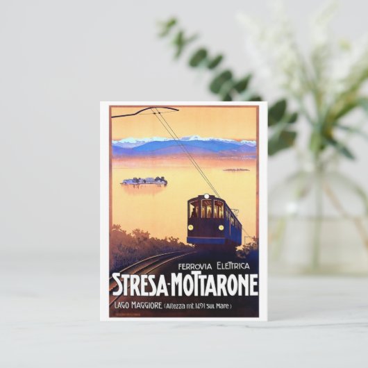 Elektrische spoorweg Stresa-Mottarone, Italië,  Briefkaart (Staand voorkant)