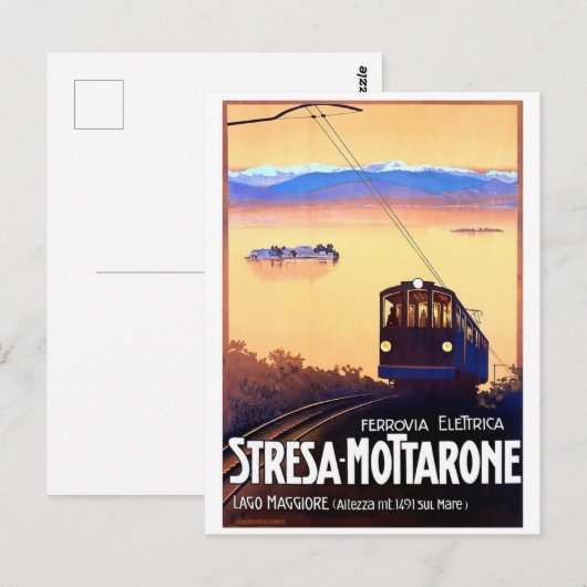 Elektrische spoorweg Stresa-Mottarone, Italië,  Briefkaart (Voorkant / Achterkant)