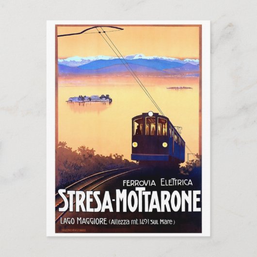 Elektrische spoorweg Stresa-Mottarone, Italië,  Briefkaart (Voorkant)