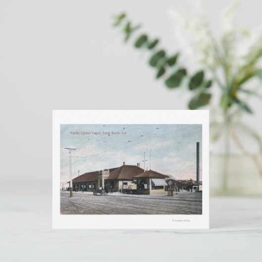 Elektrische spoorwegdepot briefkaart (Staand voorkant)