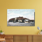 Elektrische spoorwegdepot canvas afdruk (Insitu (Woonkamer))