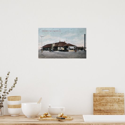 Elektrische spoorwegdepot poster (Keuken)