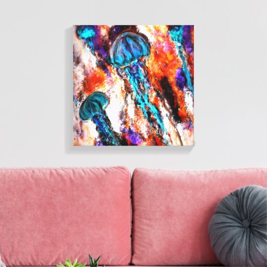 Elektrische sprint voor kwallen canvas afdruk (Insitu (Woonkamer))
