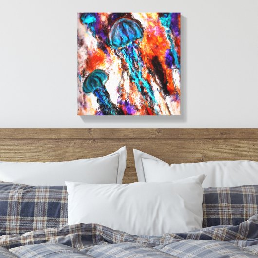 Elektrische sprint voor kwallen canvas afdruk (Insitu (Slaapkamer))