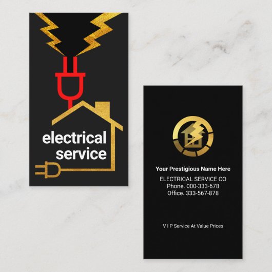 Elektrische stekker bedradingscircuit visitekaartje (Voorkant / Achterkant)