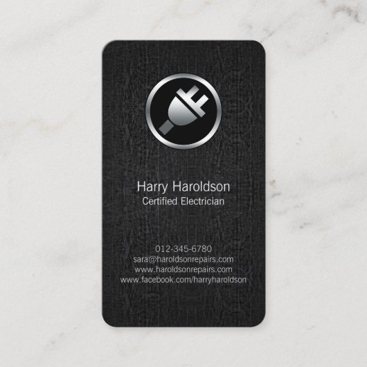 Elektrische stekker BlackGrunge Electrician Busine Visitekaartje (Voorkant)