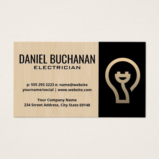 Elektrische stekker | Elektrisch pictogram Visitekaartje (Voorkant)