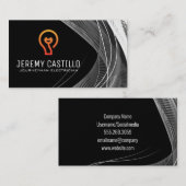 Elektrische stekker gloeilamp Logo | Abstracte str Visitekaartje (Voorkant / Achterkant)