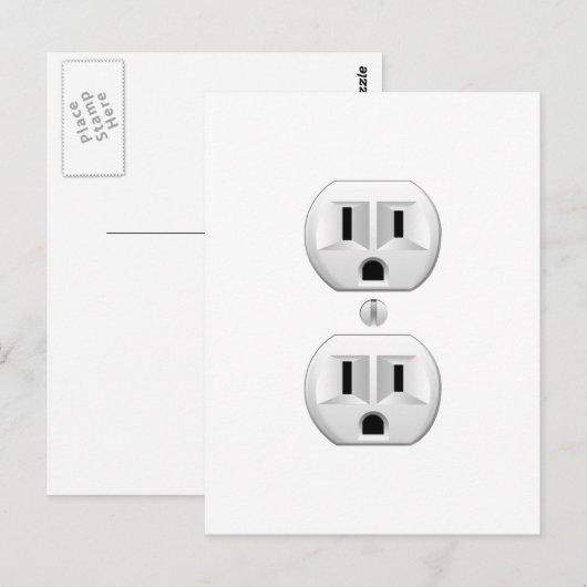 Elektrische stekker klikt u op Kleurdecor aanpasse Briefkaart (Voorkant / Achterkant)