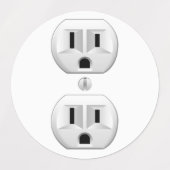 Elektrische stekker voor wandstopcontacten past di labels (Design 2)