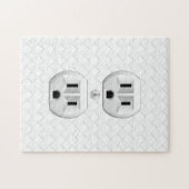 Elektrische stekker voor wandstopcontacten past di legpuzzel (Horizontaal)