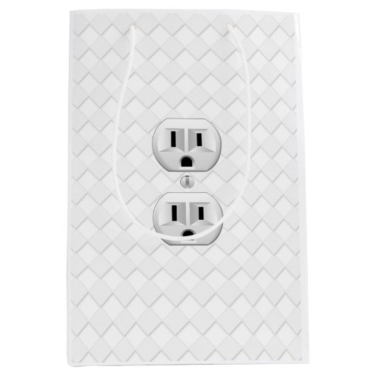 Elektrische stekker voor wandstopcontacten past di medium cadeauzakje (Voorkant)