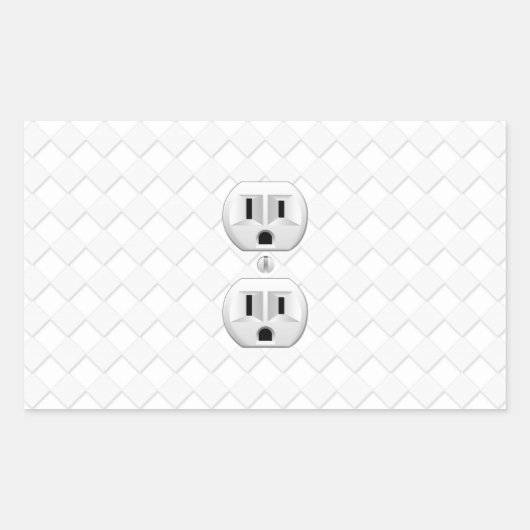 Elektrische stekker voor wandstopcontacten past di rechthoekige sticker (Voorkant)