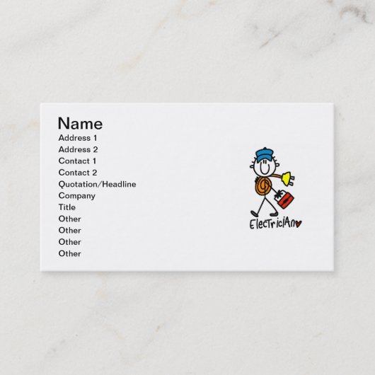 Elektrische stekkerplaat visitekaartje (Voorkant)