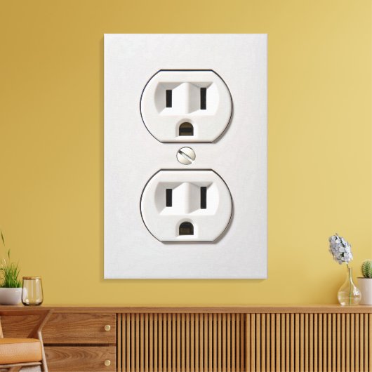 Elektrische stopaansluiting canvas afdruk (Insitu (Woonkamer))