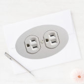 Elektrische stopaansluiting ovale sticker (Envelop)