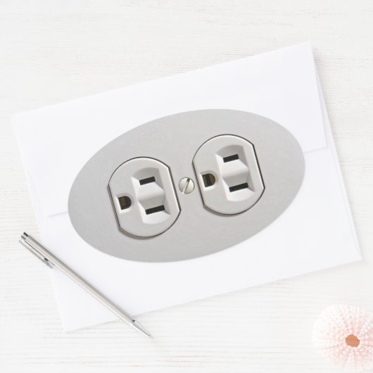 Elektrische stopaansluiting ovale sticker (Envelop)