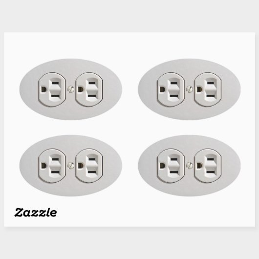 Elektrische stopaansluiting ovale sticker (Vel)