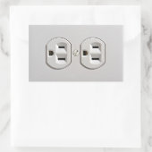 Elektrische stopaansluiting rechthoekige sticker (Tas)