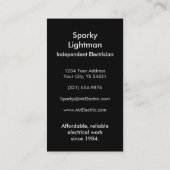 Elektrische stopcontacten voor elektriciteitsbedri visitekaartje (Achterkant)