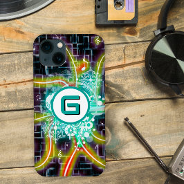 Elektrische stralen, muzieknoten, aangepast monogr Case-Mate iPhone case