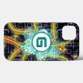 Elektrische stralen, muzieknoten, aangepast monogr Case-Mate iPhone case (Achterkant (horizontaal))