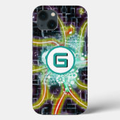 Elektrische stralen, muzieknoten, aangepast monogr Case-Mate iPhone case (Achterkant)