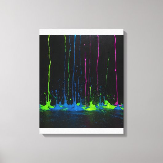 Elektrische stroom heldere verf druppelend ontwerp canvas afdruk (Voorkant)