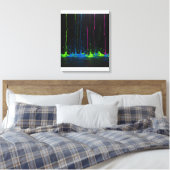 Elektrische stroom heldere verf druppelend ontwerp canvas afdruk (Insitu (Slaapkamer))