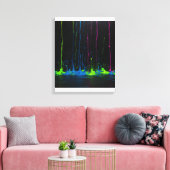 Elektrische stroom heldere verf druppelend ontwerp canvas afdruk (Insitu (Woonkamer))