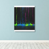 Elektrische stroom heldere verf druppelend ontwerp canvas afdruk (Insitu (Houten vloer))