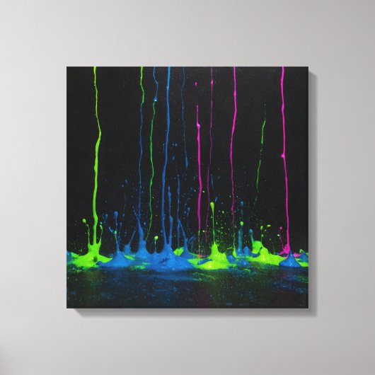 Elektrische stroom heldere verf druppelend ontwerp canvas afdruk (Voorkant)