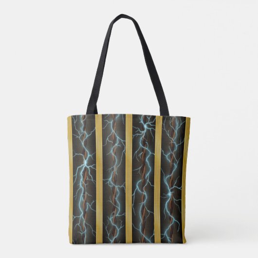 Elektrische stroom van gerafelde  draden tote bag (Achterkant)